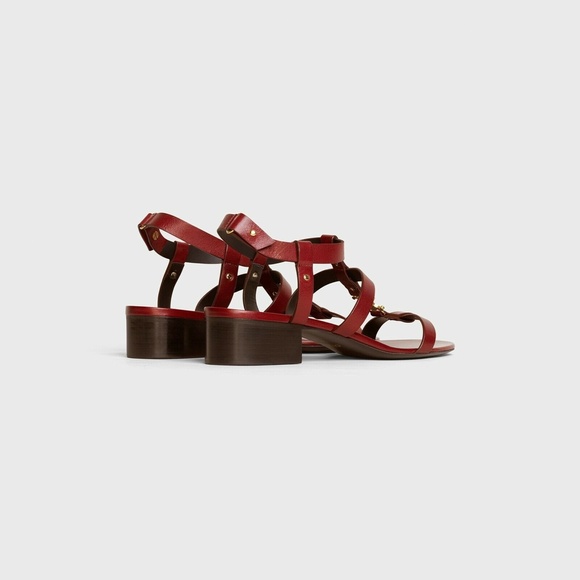 CÉLINE Triomphe Sandal in Calfskin Burgundy Size38 - Picture 2 of 10